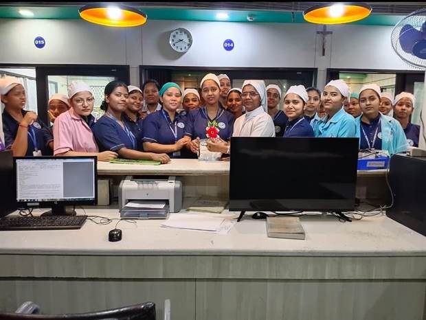 Nursing staff at the front desk